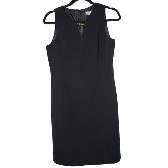 Vintage Dawn Joy Black Sleeveless Mini Dress Size 8 Date Formal Career Vtg - Picture 1 of 9